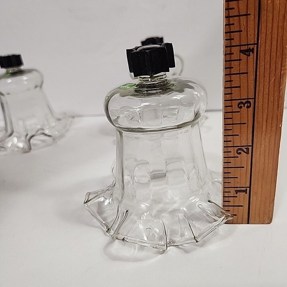 (4) Hand Blown Crystal Peg Votive Ruffled Cups Candle/Light Cover 1203-BL - Picture 4 of 10